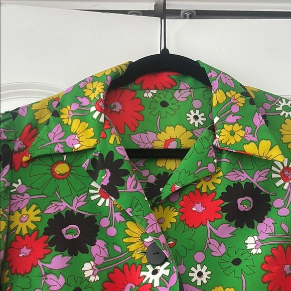 Vintage Green Floral Women's Blazer/Jacket - Picture 2 of 8